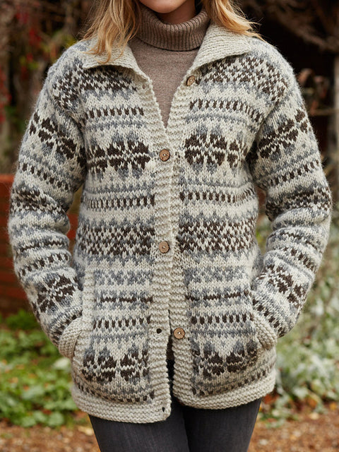 Fashion lapel imitation sweater jacket women's autumn and winter new thickened button cardigan m302126