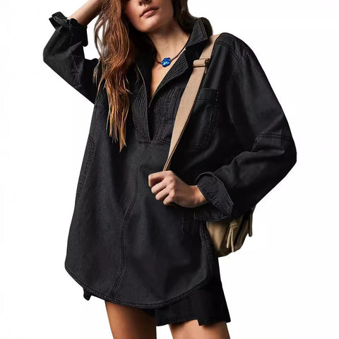 Long Sleeve Jacket V-Neck Fashion Design Casual Jacket m302205