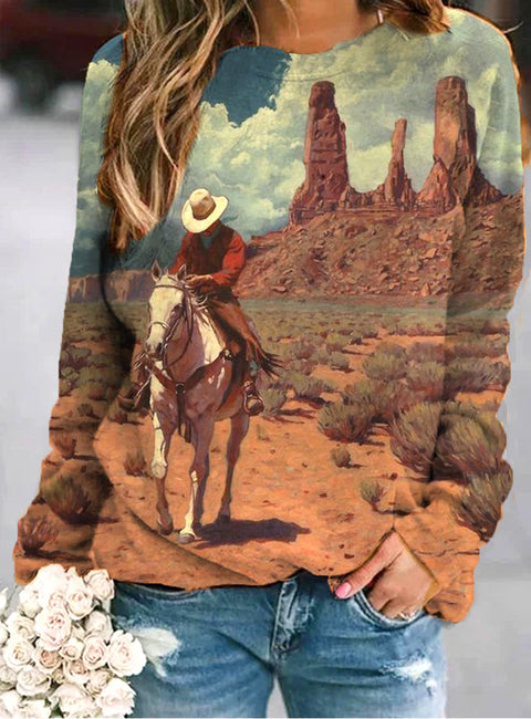 3D digital printing European and American women pullover casual urban shoulder plugs m302123