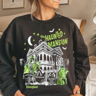 Abschnitt Kürbis-Print Langarm-Top Damen Kapuzenpullover m300640 