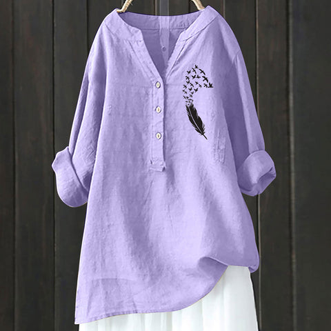 Autumn new long-sleeved comfortable printed fashion versatile shirt m301739