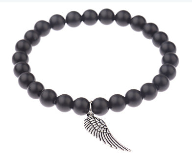 Black Gallstone Elastic Bracelet Skull Pendant Natural Turquoise Tiger Eye Tassel Crystal Volcanic Stone Beaded Bracelet m3331320