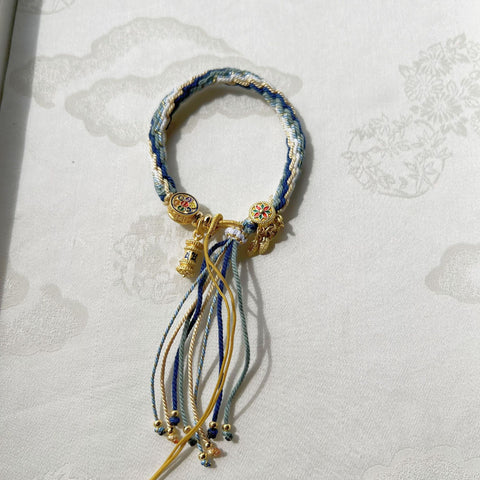 Hand-woven Tibetan hand rope Zakiram hand rope Green Tara fifth master thangka bracelet Tibetan hand rope female m3331256