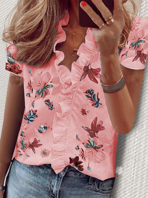 Long Sleeve Ruffle Shirt Women's Shirt m301332