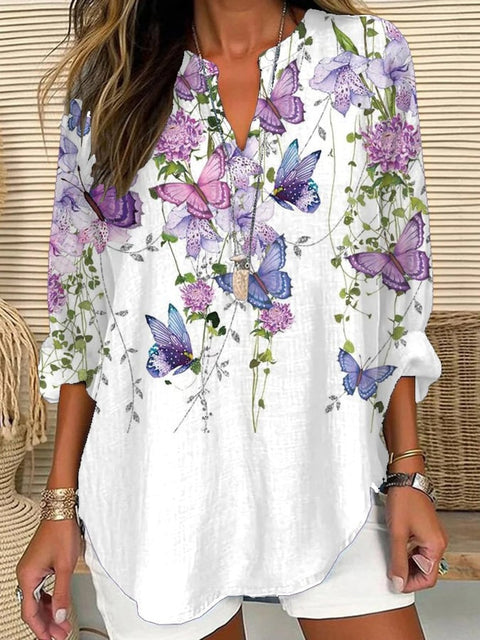 T-shirt ample à col ras du cou pour femme, imprimé floral 3D, mode féminine, m301357 