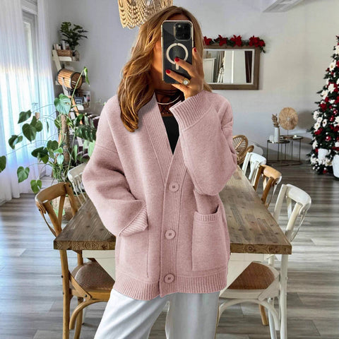 Autumn and winter long-sleeved pocket sweater cardigan new m301887