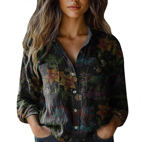 V-neck printed shirt m302770