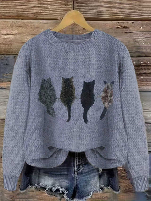 Knitted Women's Christmas Crew Neck Long Sleeve Pullover Women's m302124