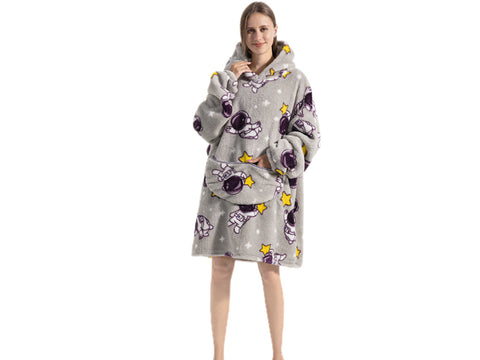 Family pajamas new cold clothes hooded sweater children's wearable blanket m302149