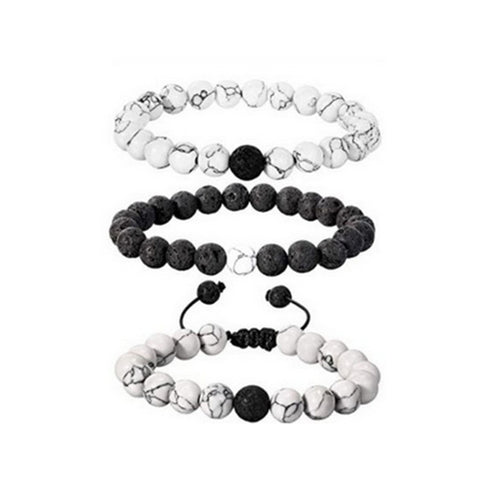 Black Gallstone Elastic Bracelet Skull Pendant Natural Turquoise Tiger Eye Tassel Crystal Volcanic Stone Beaded Bracelet m3331320