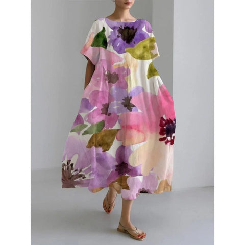 3D imitation cotton pull frame craft women's pendulum dress m301038