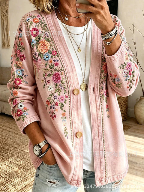 Printed Spring and Autumn Ladies 3D Digital Printing Loose Sweater Cardigan Jacket FF303281