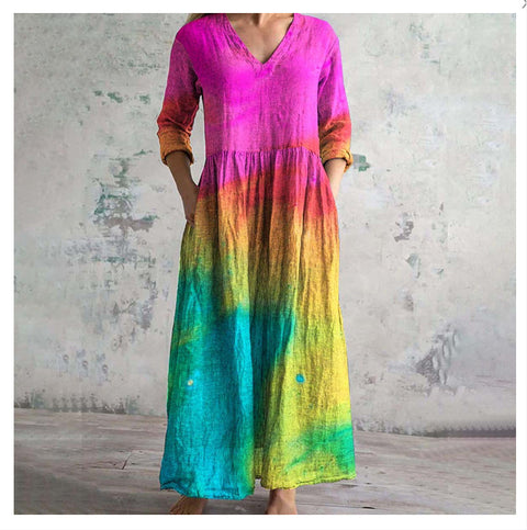 3D print summer urban casual loose dress women m301037