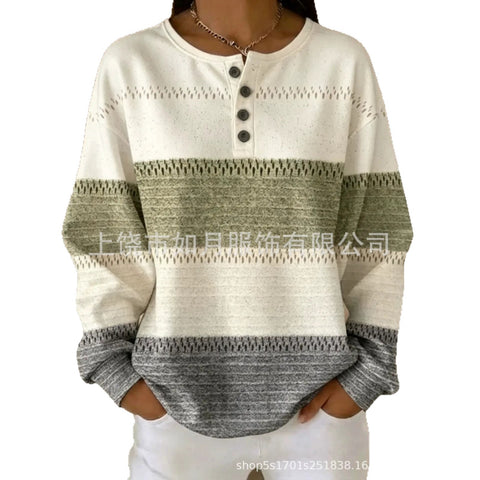 D digital printing 4-button women's sweatshirt ff303280