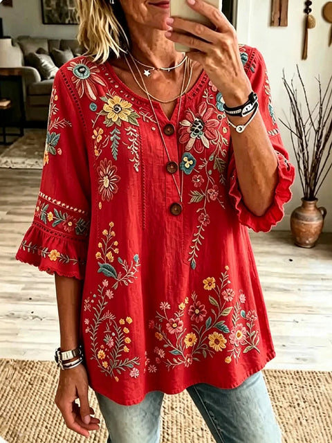 V neck lace sleeve fashioneasiest for match women's tops ff303277