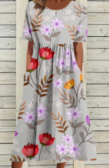 Fashion digital print big wide dress m302128