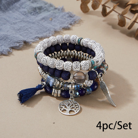 New Bohemian Bracelet Creative Tassel Multi-layer Beaded Bracelet m3331286