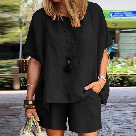 New suit fashion temperament loose short-sleeved shorts two-piece set m301179