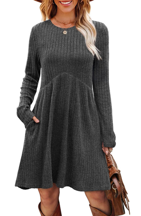 Autumn and winter Bohemian irregular polished knee solid color dress women's umbrella skirt m302112