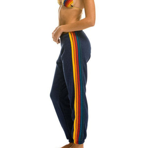 Women's new rainbow strips women's sweatpants sports and leisure knitted pants m301978