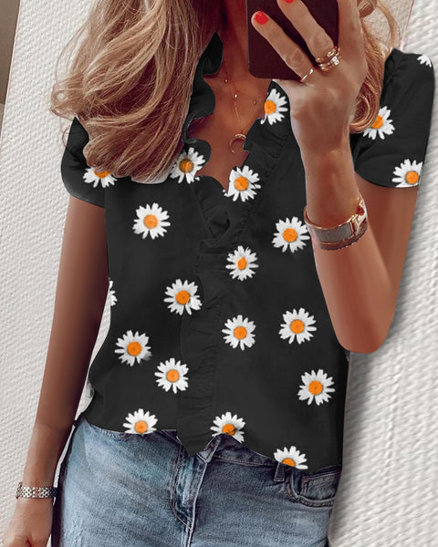 Long Sleeve Ruffle Shirt Women's Shirt m301332