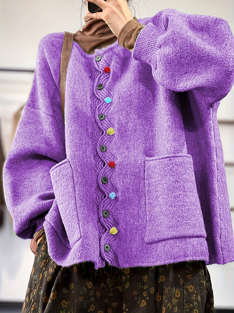 Wool jacket large size loose cardigan top women's m302033