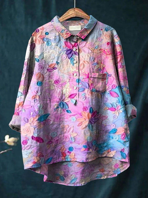 Loose printing crew neck casual large size women's T-shirt m301283