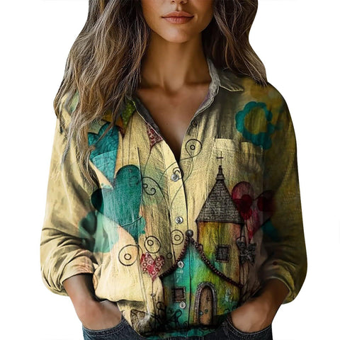 V-neck printed shirt m302770