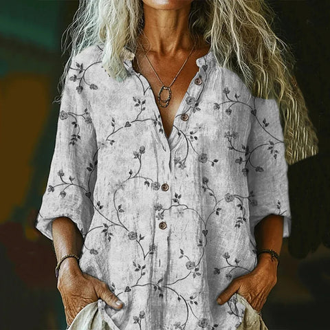 women's large size summer women's casual floral shirt women's small daisy shirt 3D printed shirt m301735