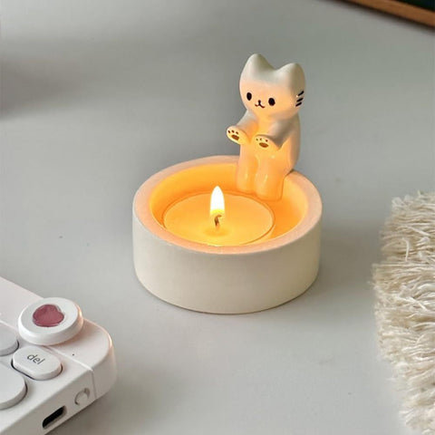 Bougeoir de chaton de dessin animé de luxe léger, décoration chauffante m3331017 