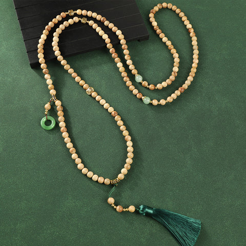 Collier à franges en perles de Bouddha Ya Bai, chaîne à bandoulière Guofeng, chaîne de pull rétro m3331290 