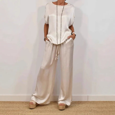 Trendy loose shirt wide-leg trousers casual suit m302295