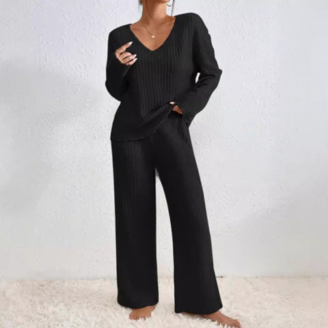 Pit strip grinding long-sleeved suit V-neck loose casual suit female m302081