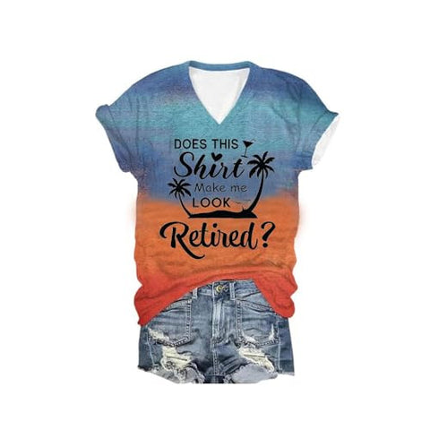 3D digital printing letter series women's V-neck short-sleeved T-shirt m301557