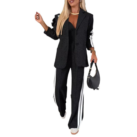 Autumn and winter women's long-sleeved lapel casual suit suit m301577