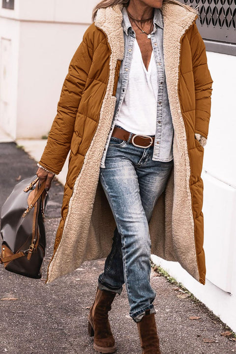 Solid color hooded cotton clothes long sleeves double-sided wear slim temperament cardigan jacket top m300612