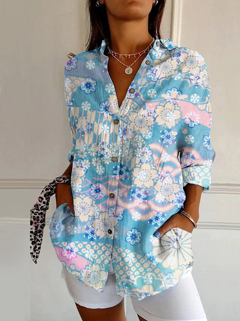 Long Sleeve Print 3D Floral Short Sleeve Pattern m301217