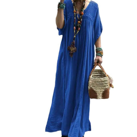 Women's lace crocheted summer V-neck flared sleeve solid color vest skirt m302723