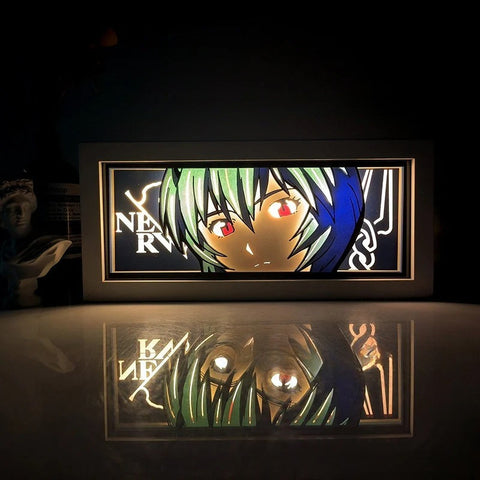 Neon Genesis Evangelion anime Ayanami Rei Paper Carving Lamp Photo Frame