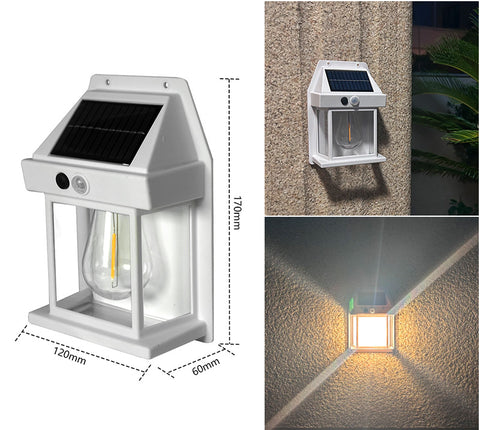 Solar outdoor wall lamp human body induction three-mode tungsten wire wall lamp m3330911