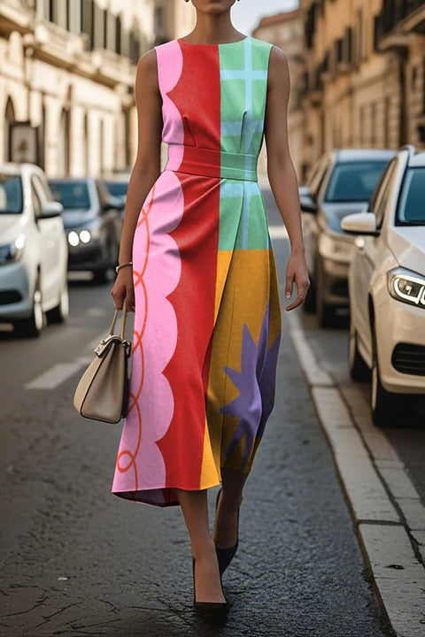 Floral Ocean Timeless Elegant Dress Sleeveless M302750-2
