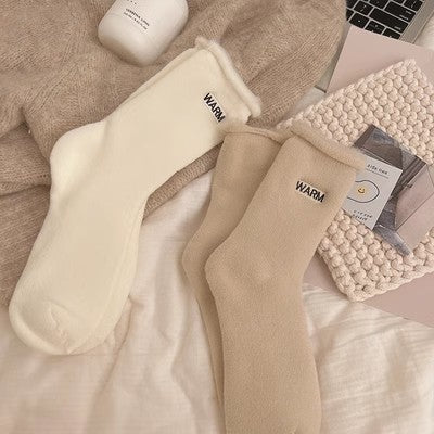 Embroidered snow socks, children's mid length socks, pure cotton autumn and winter floor long socks, m1915010464