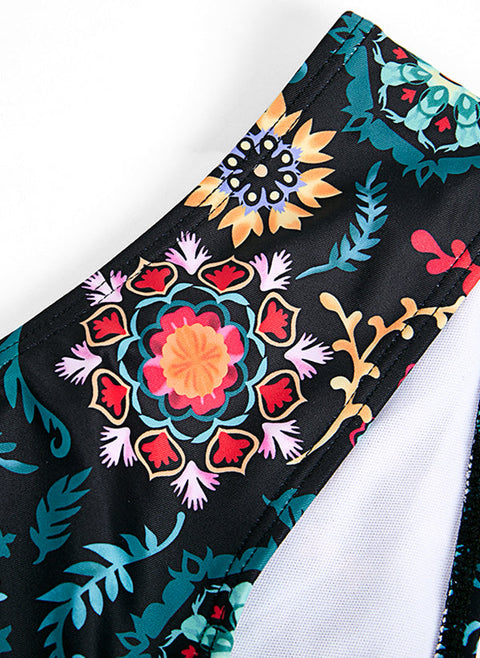 Polyester Halter Color Block Bikinis Swimwear m147183067 (5723765)