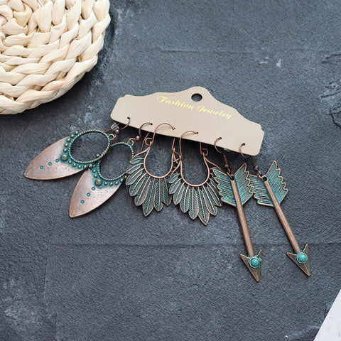 Bohemian ethnic style long earrings m1915010447