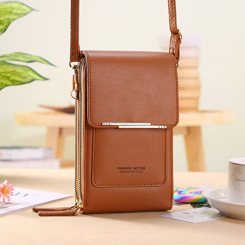 Touch-screen mobile phone bag slung over a cute little bag with mobile phone m1915010631